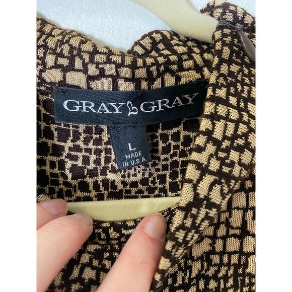 Gray Gray Sleavless Top. Brown/Camel Color. Sz L - Picture 3 of 3